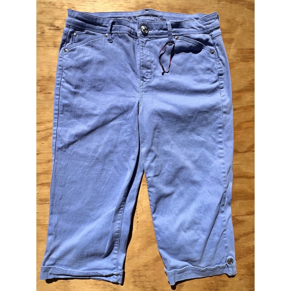 Gloria Vanderbilt Skimmer Capri Pants Blue Slimming Effect Cropped Jeans Size 8